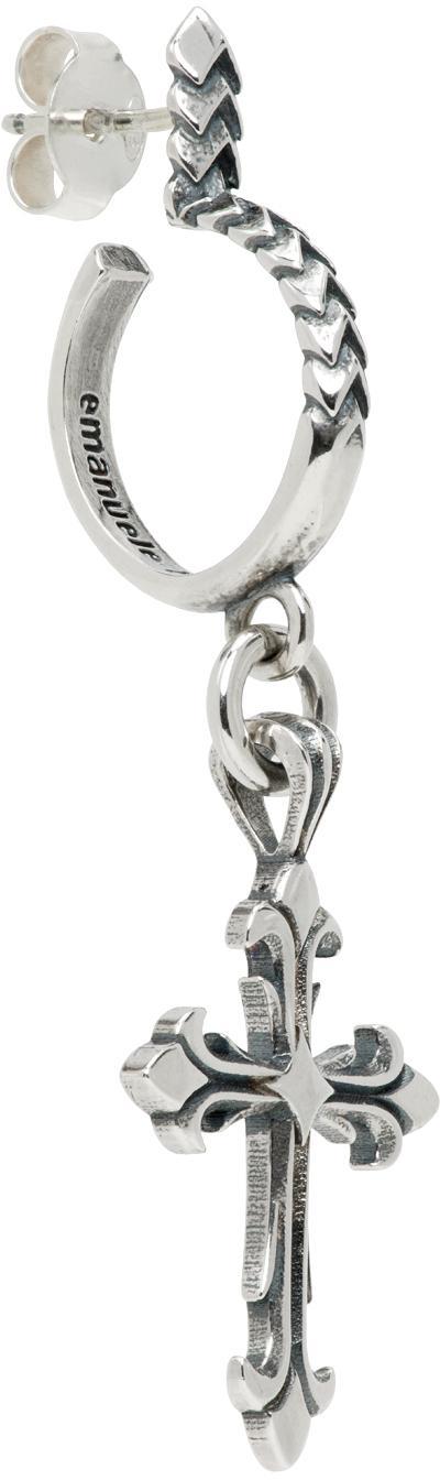 EMANUELE BICOCCHI Silver Fleury Cross Single Earring Product Image