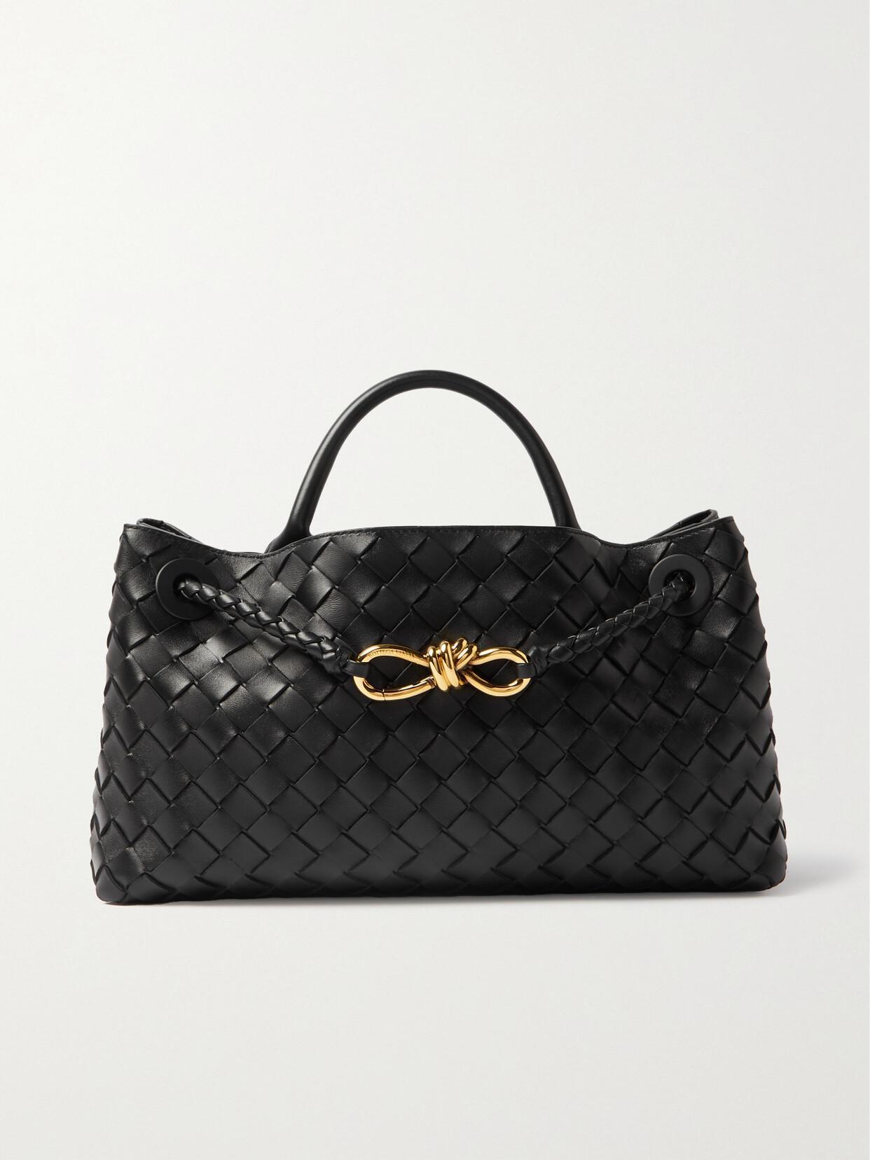 BOTTEGA VENETA Andiamo East-west Intrecciato Leather Tote Bag In Black Product Image