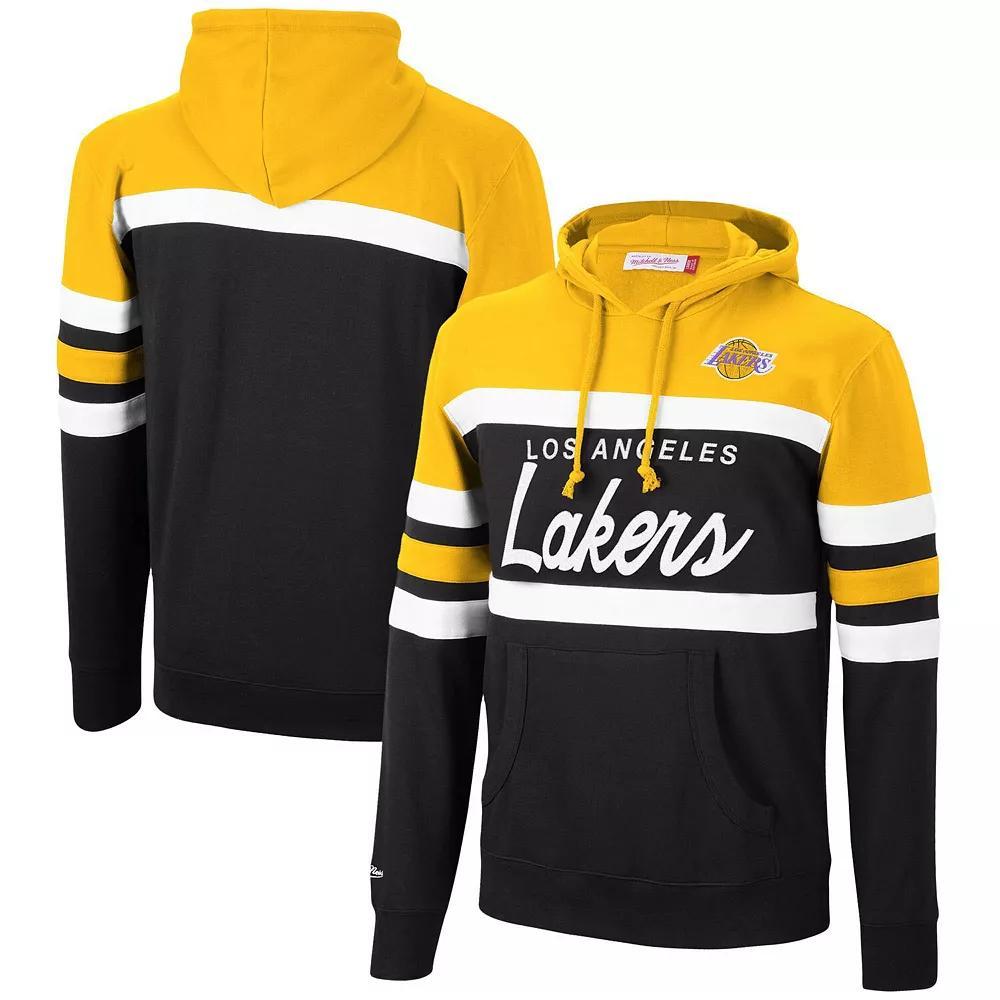 Men's Mitchell & Ness Gold/Black Los Angeles Lakers Head Coach Pullover Hoodie, Size: Large Product Image