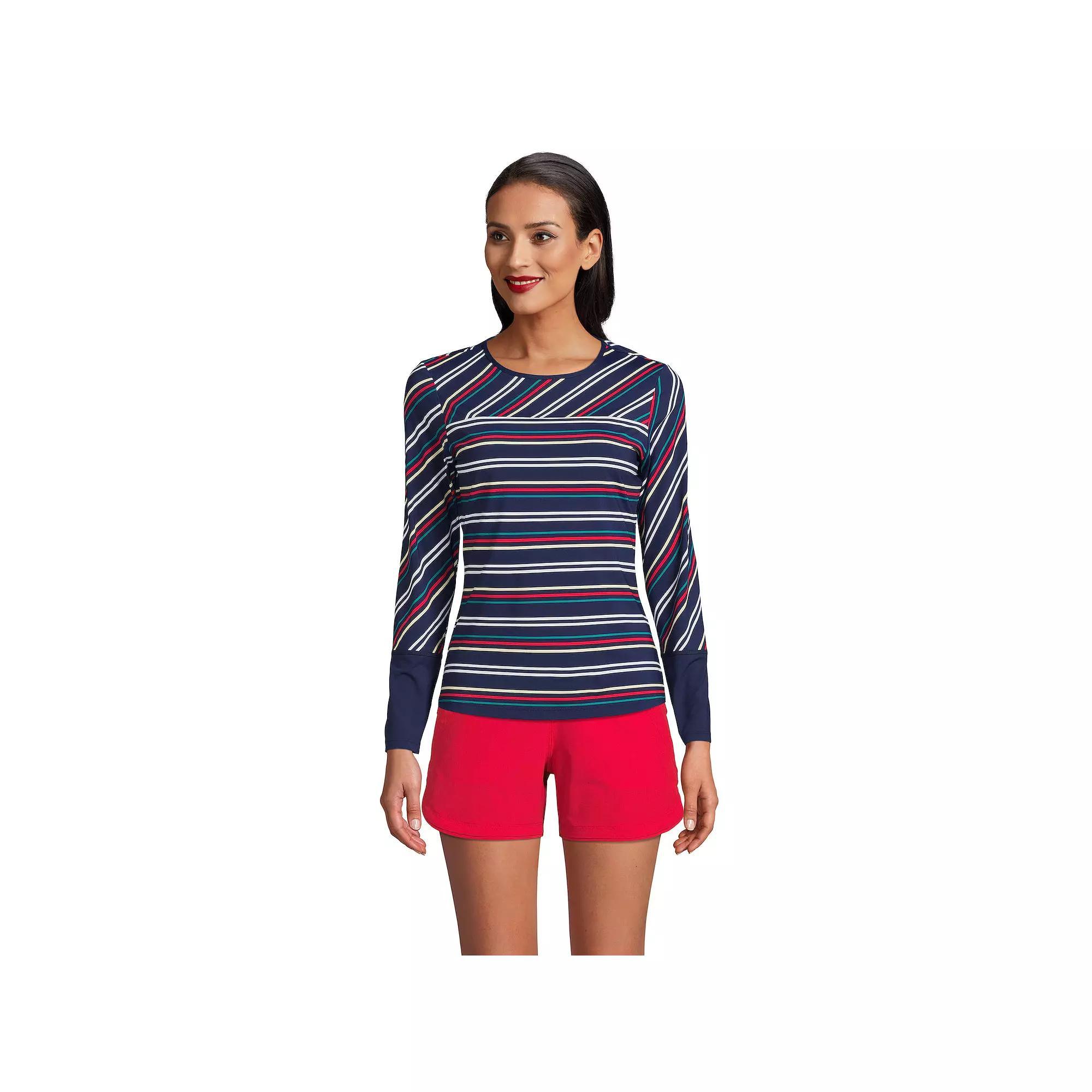 Petite Lands' End UPF 50 Long Sleeve Rash Guard, Women's,  Product Image