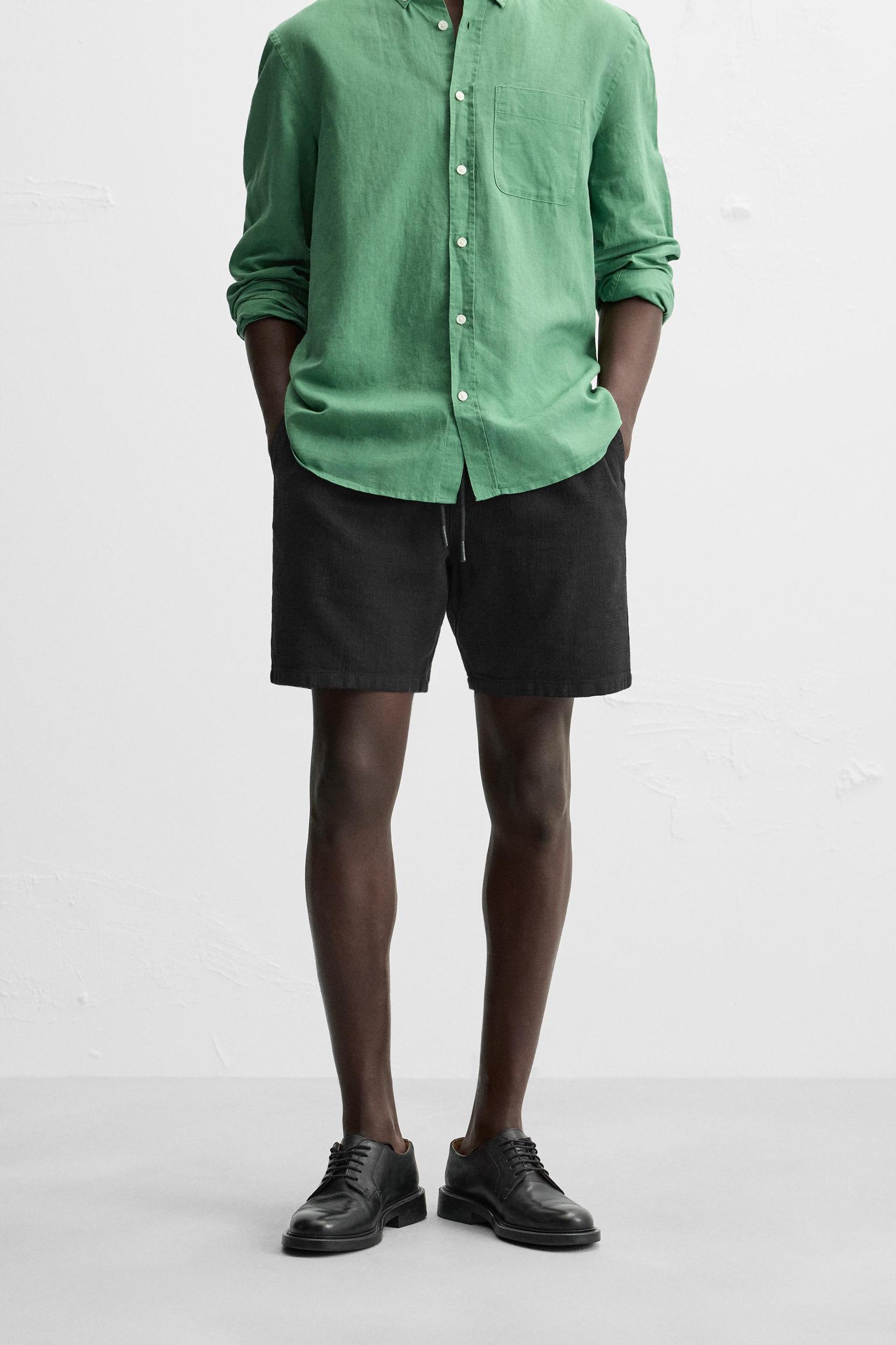 TEXTURED REGULAR FIT SHORTS Product Image