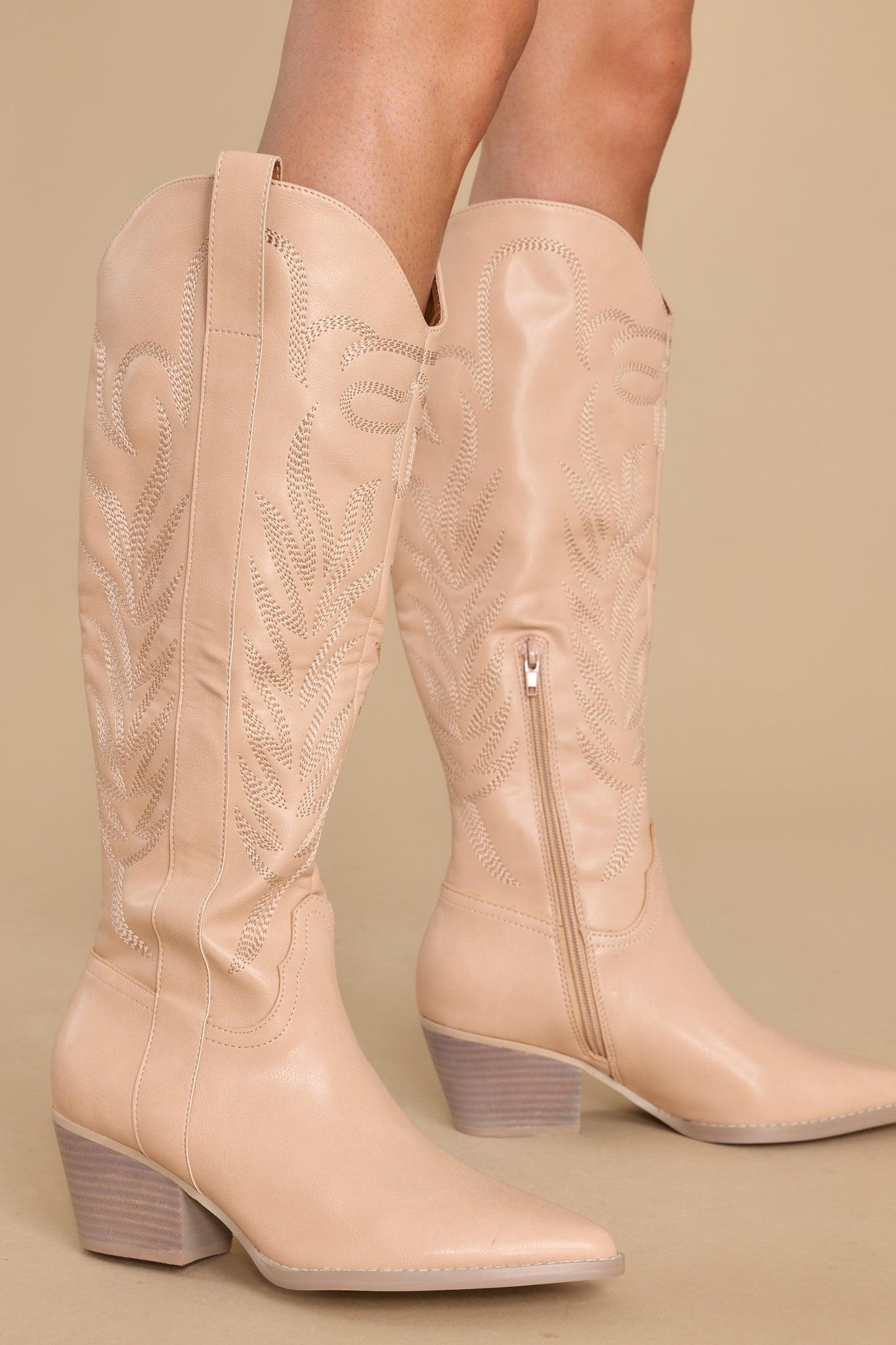 Bring The Sass Nude Boots Product Image