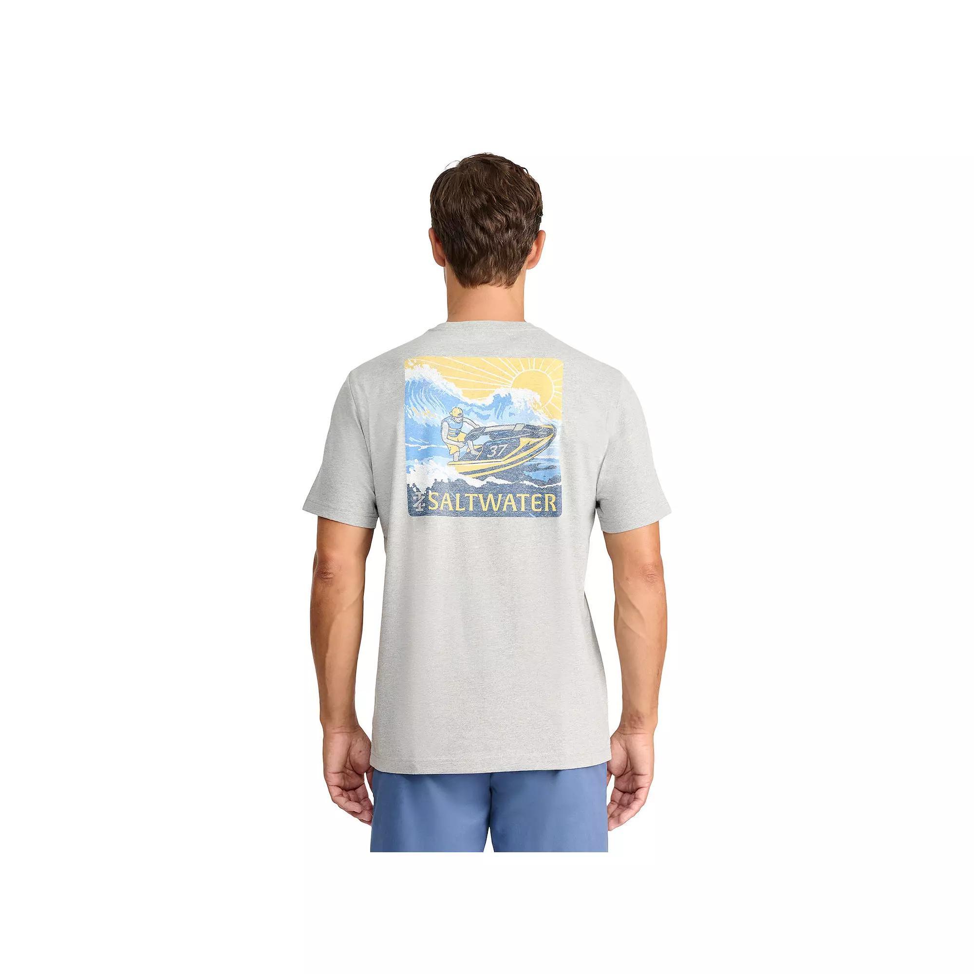 Men's IZOD Saltwater Short Sleeve Graphic Tee, Size: XL, Blue Rider Product Image