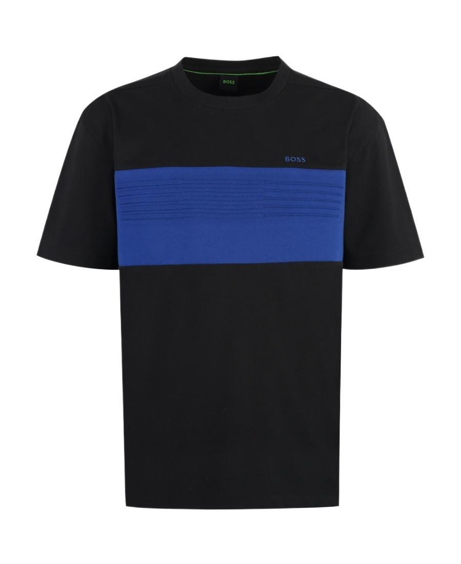 HUGO BOSS Boss  Logo Embroidered Crewneck T-shirt In Black Product Image