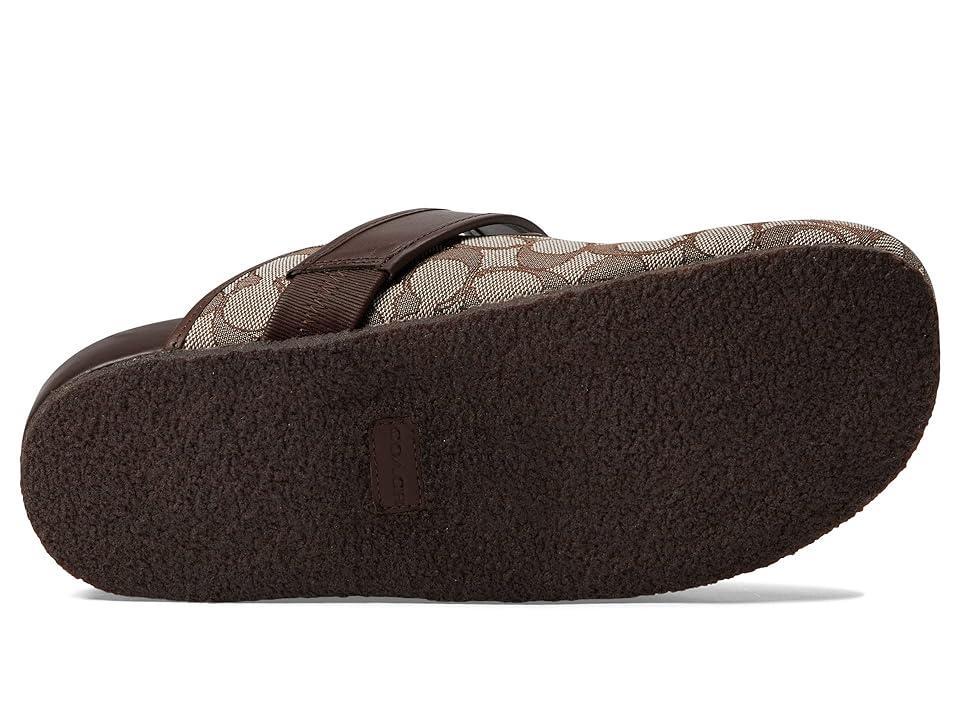 COACH Mens Signature Logo Jacquard and Leather Clogs Product Image