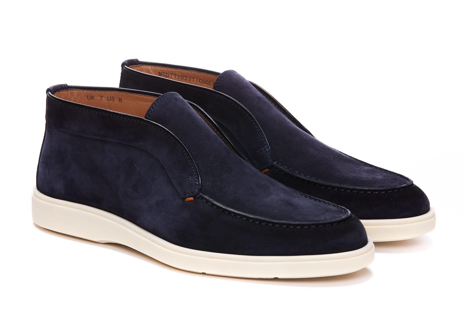 SANTONI Men's Blue Suede Desert Boot Product Image