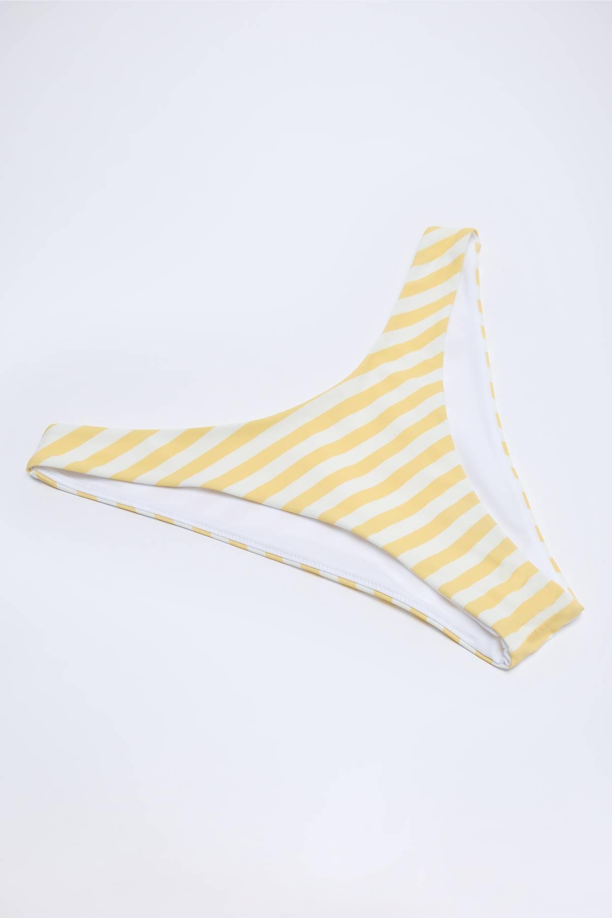 Cheeky Bikini Bottoms in Lemon Yellow Stripe Product Image