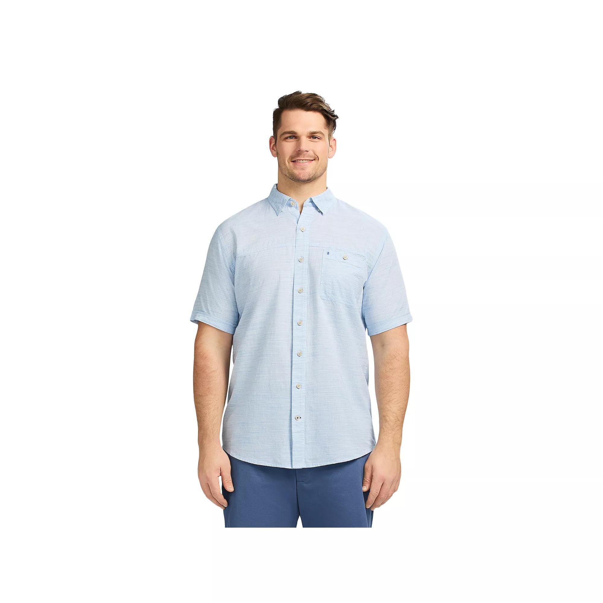 Big & Tall IZOD Dockside Short Sleeve Chambray, Men's, Size: Large Tall, Blue Revival Product Image