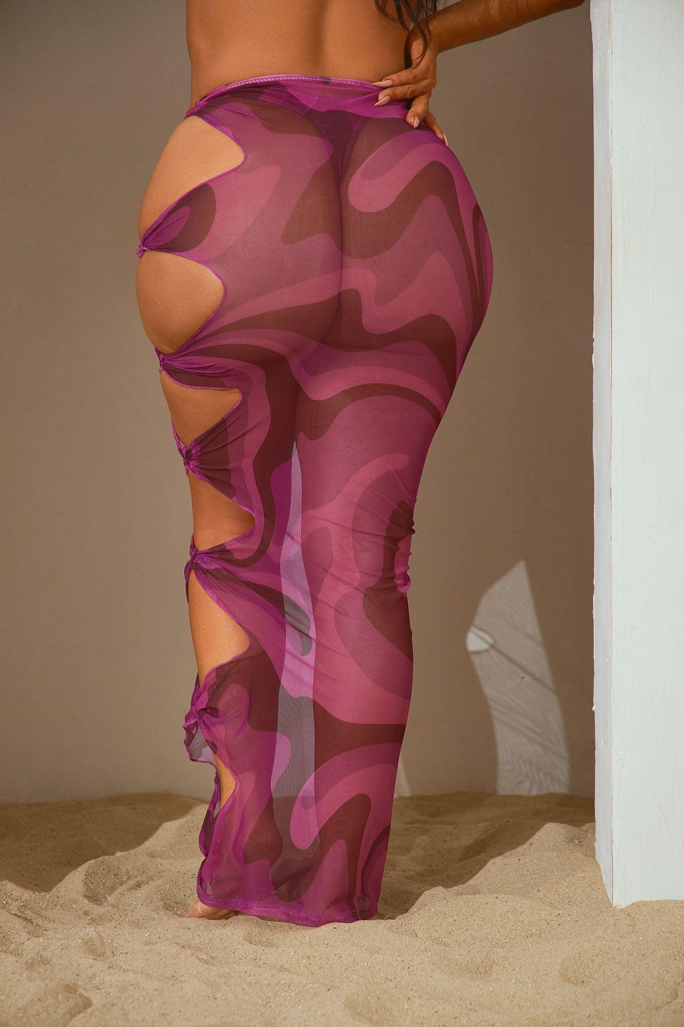 Summer Spritz 3 Piece Bikini Skirt Set - Purple/combo Product Image