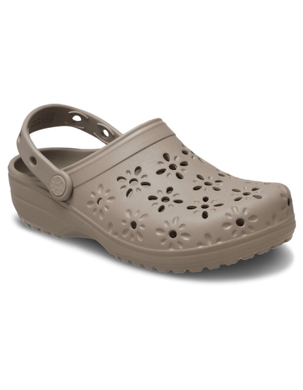 CROCS Floral Cut-Out Womens Classic Clogs Product Image