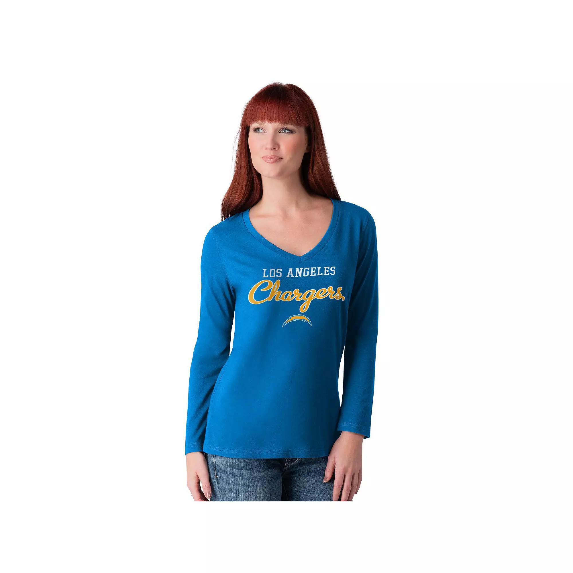 Women's G-III 4Her by Carl Banks Cardinal Arizona Cardinals Post Season Long Sleeve V-Neck T-Shirt,  Product Image