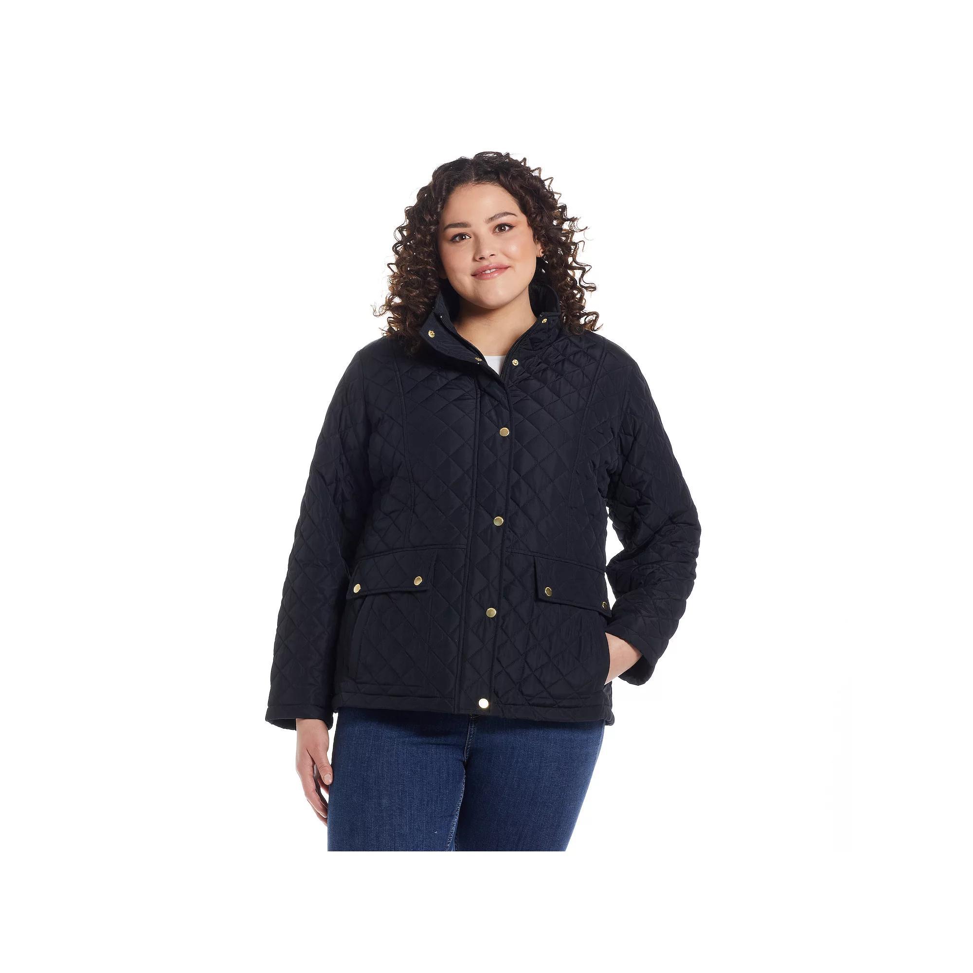 Plus Size Weathercast Modern Quilted Barn Jacket, Women's, Size: 1XL, Black Product Image