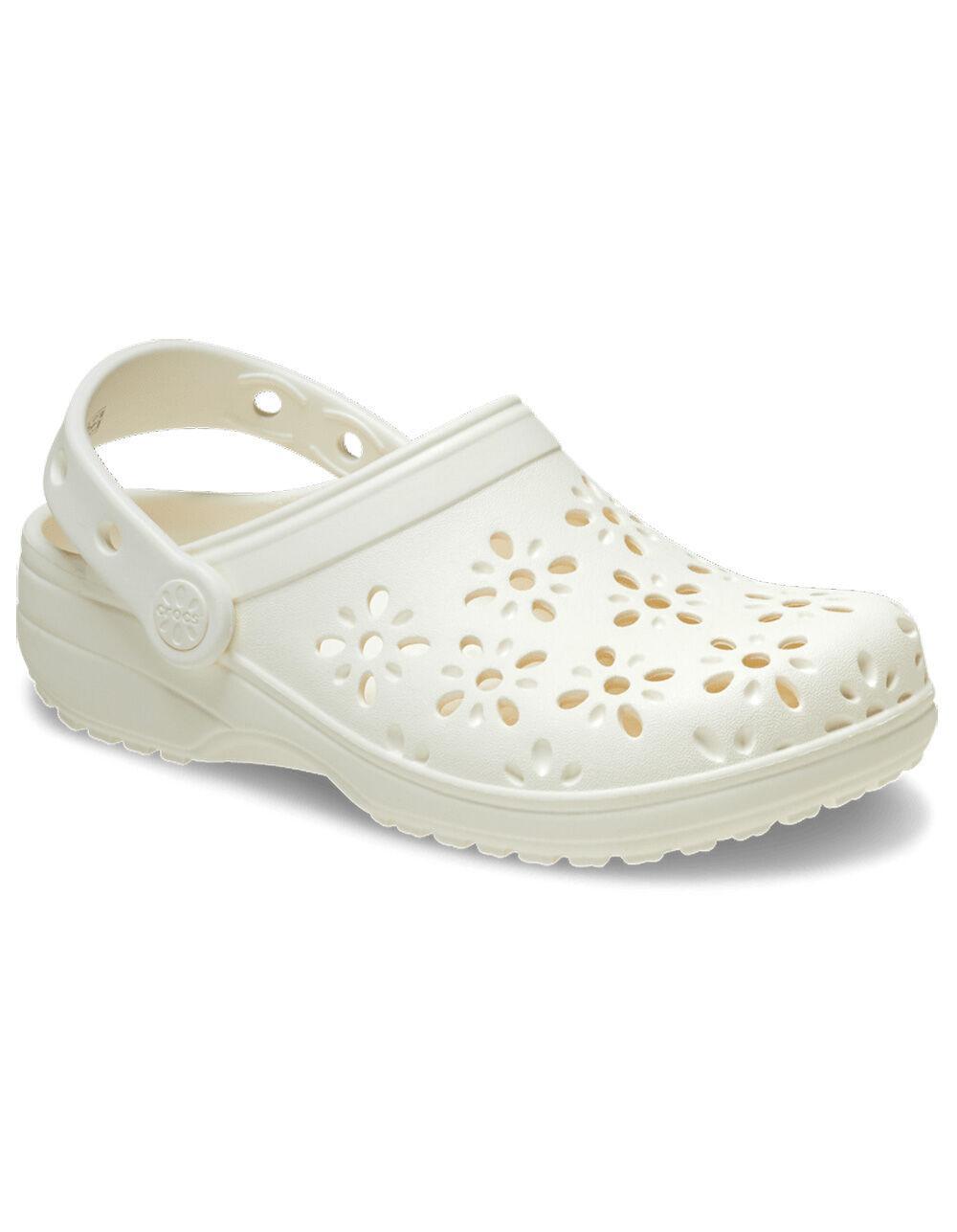 CROCS Floral Cut-Out Womens Classic Clogs Product Image