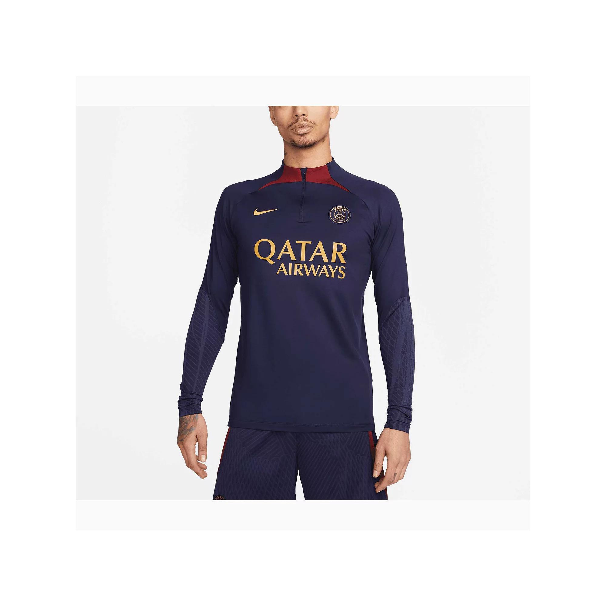 Men's Nike Navy Paris Saint-Germain 2023/24 Strike Drill Performance Raglan Quarter-Zip Long Sleeve Top,  Product Image