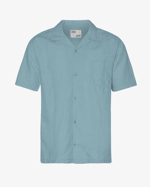 Linen Short Sleeved Shirt - Petrol Blue Product Image