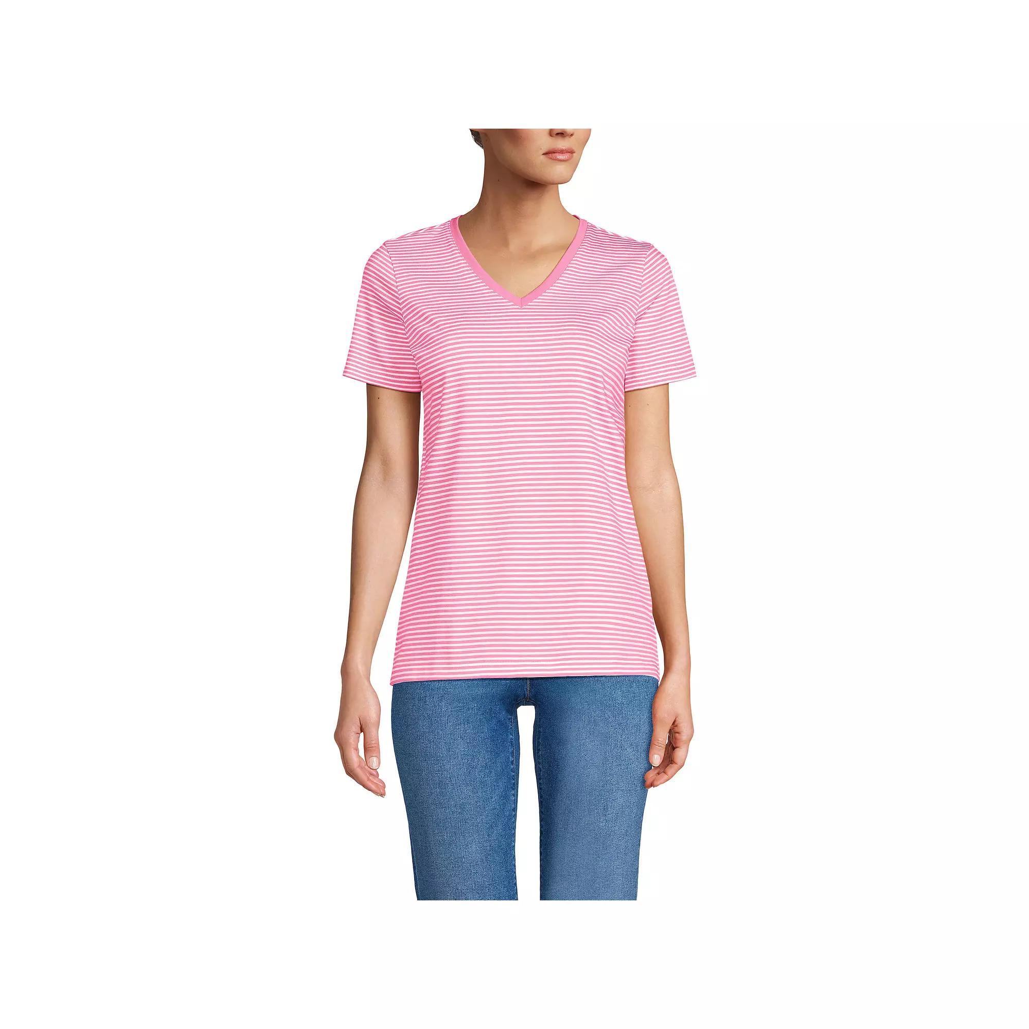 Petite Lands' End Relaxed-Fit Supima Cotton V-Neck Tee, Women's,  Product Image