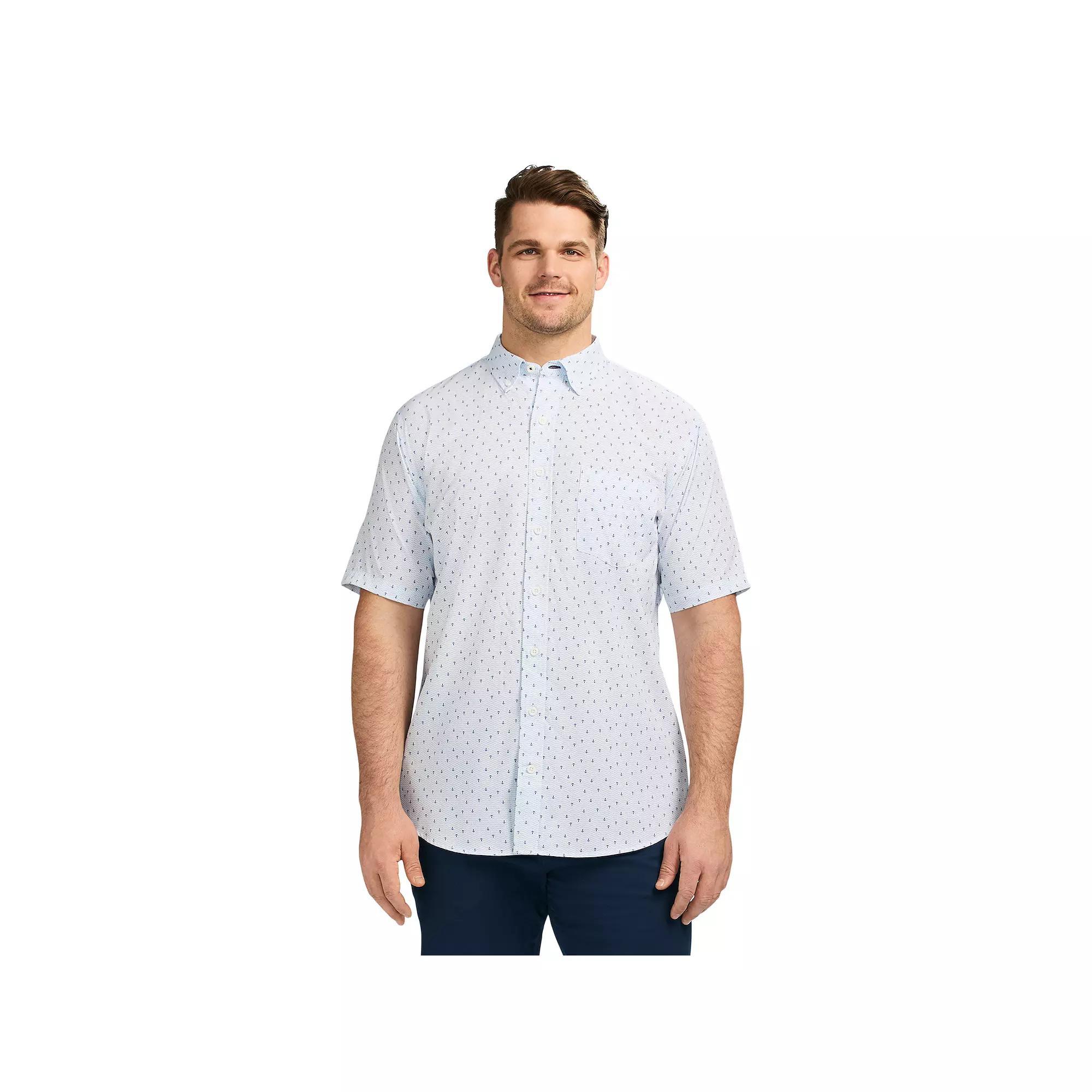 Big & Tall IZOD Breeze Short Sleeve Button-Down Shirt, Men's, Size: XL Tall, Bright White Product Image