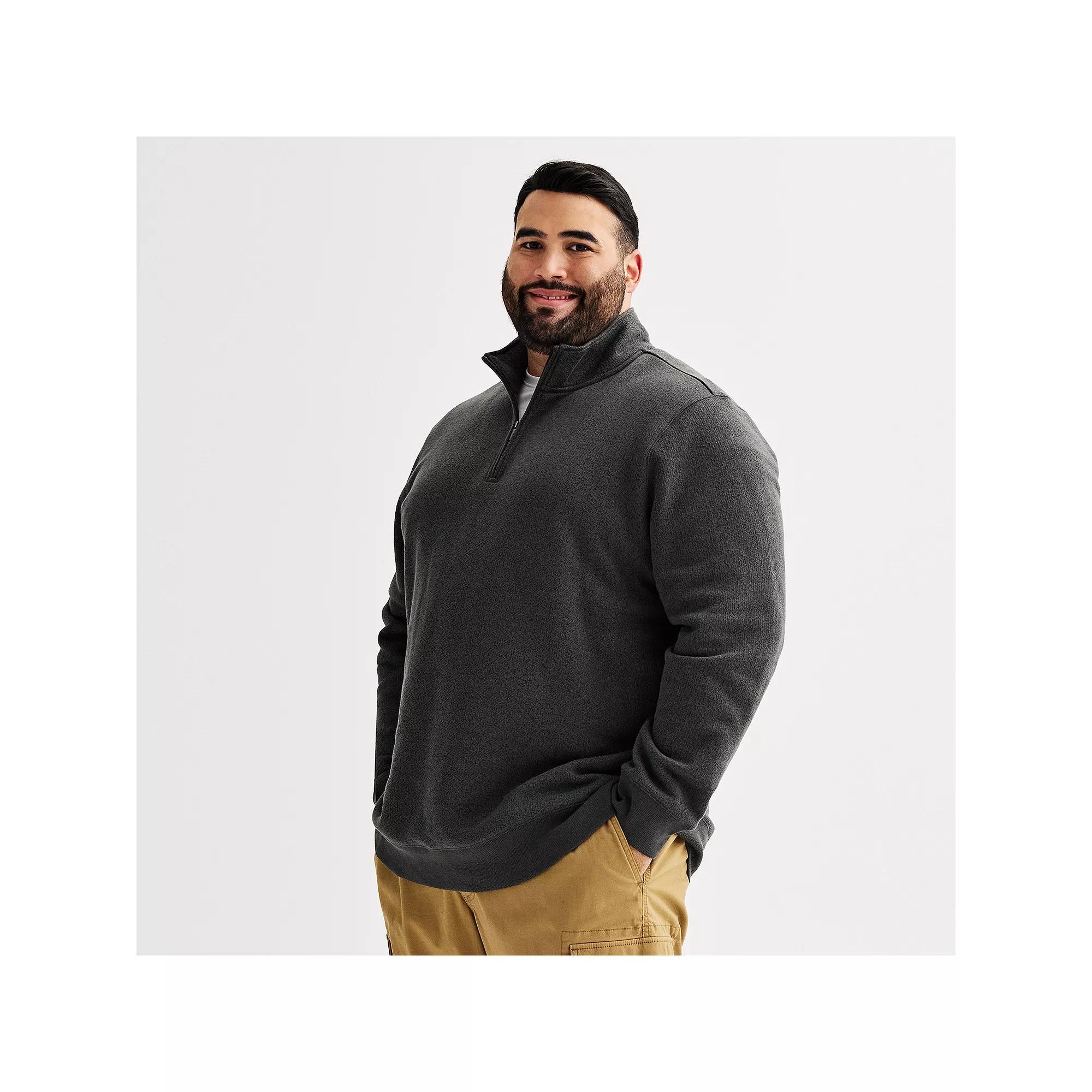 Big & Tall Sonoma Goods For Life® Fleece Quarter Zip Pullover, Men's, Size: 5XB, Grey Product Image