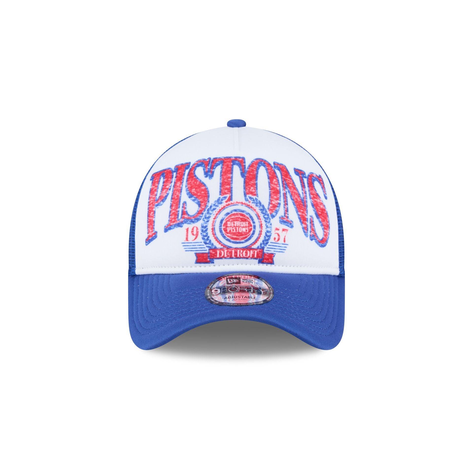 Detroit Pistons Distressed 9FORTY A-Frame Trucker Hat Male Product Image