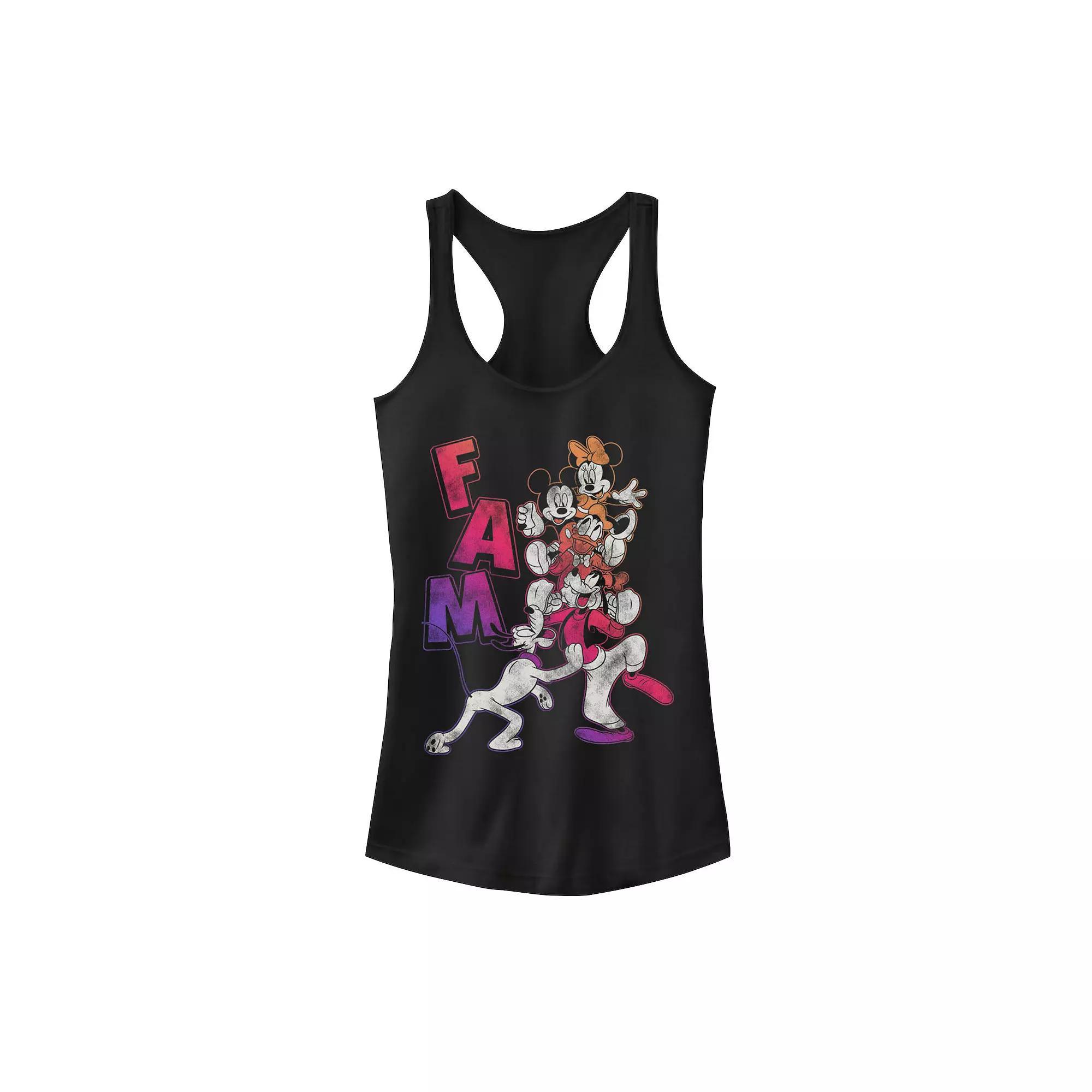 Disney's Mickey Mouse Fam Gradient Portrait Juniors' Racerback Graphic Tank Top, Girl's,  Product Image