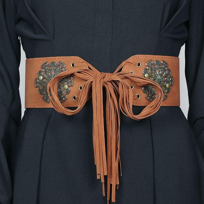 Metal Accent Lace-Up Waist Belt Product Image