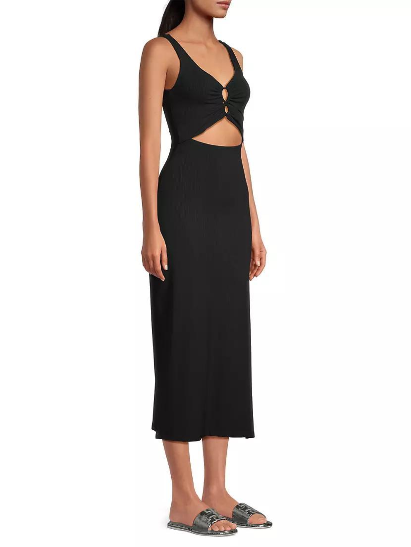 Camille Cut-Out Rib-Knit Midi-Dress Product Image