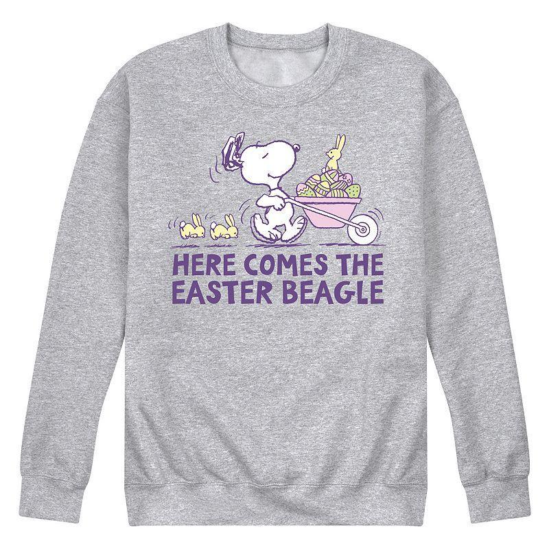 Men's Peanuts Easter Bunny Helper Fleece Sweatshirt, Size: XXL, Pink Product Image