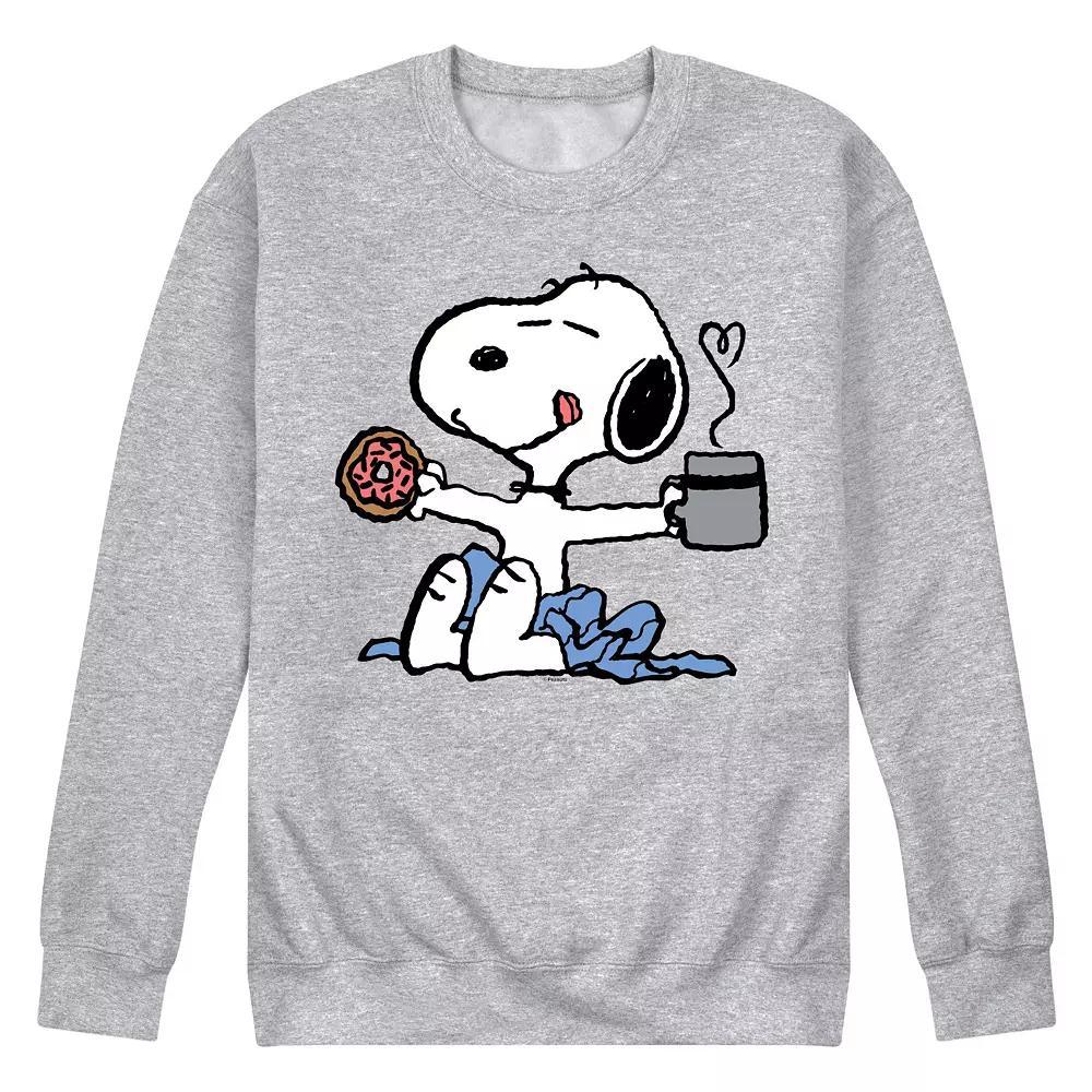 Men's Peanuts Snoopy Donut Coffee Graphic Sweatshirt,  Product Image
