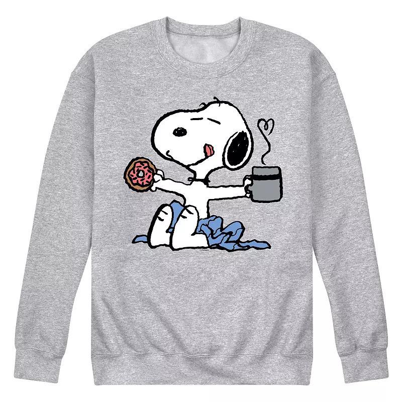 Men's Peanuts Snoopy Donut Coffee Graphic Sweatshirt,  Product Image