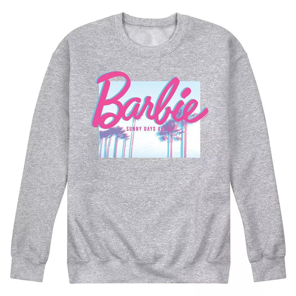 Men's Barbie Dream Summer Sunny Days Fleece Sweatshirt, Size: XXL, Gray Product Image