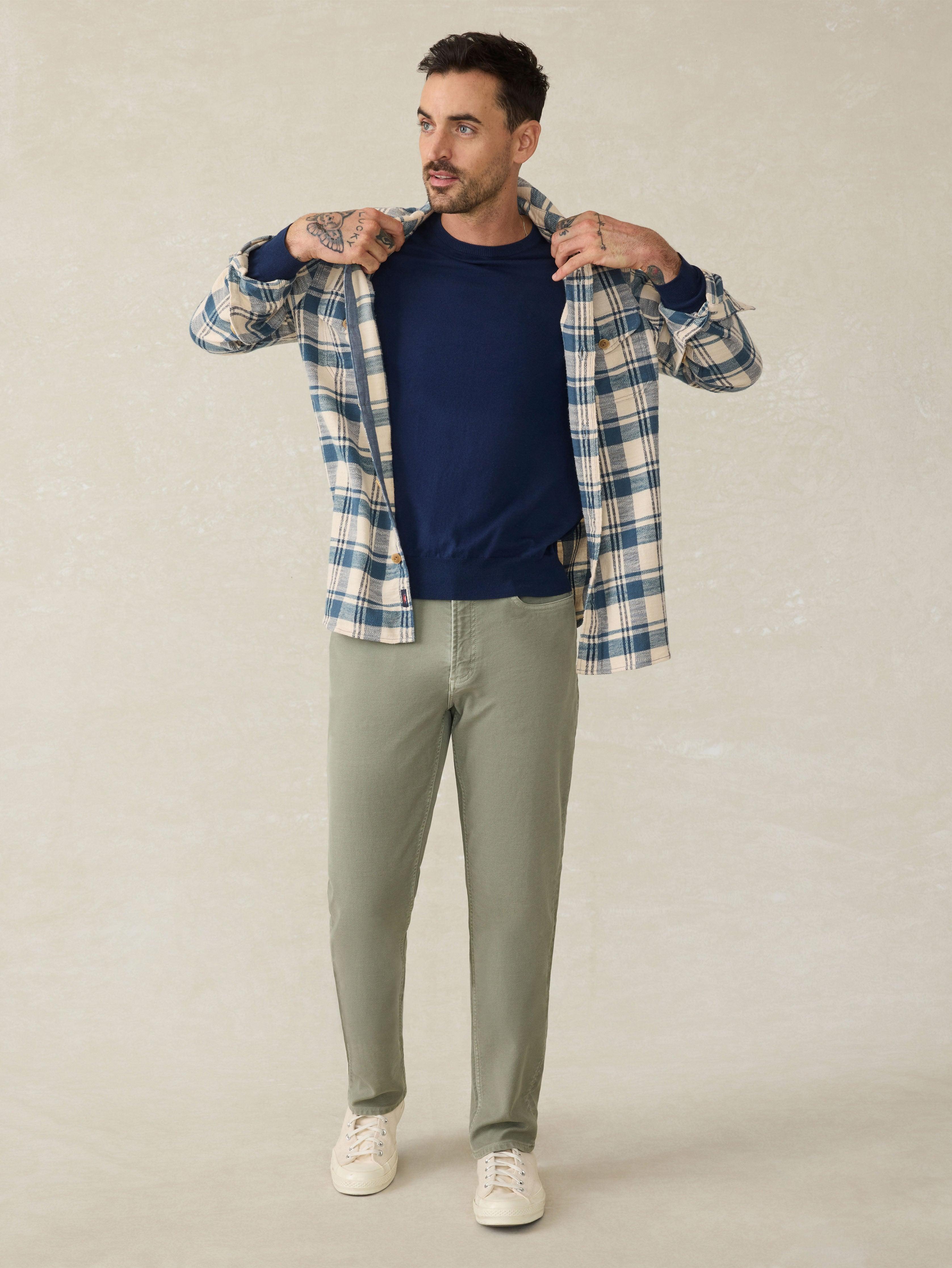 Stretch Terry 5-Pocket Pant - Faded Olive Male Product Image