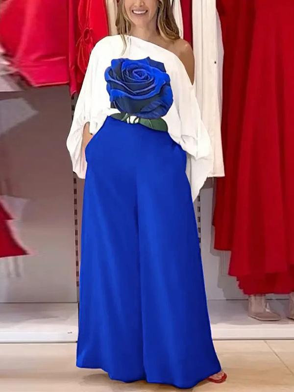 High Waisted Loose Pockets Solid Color Pants Trousers Product Image