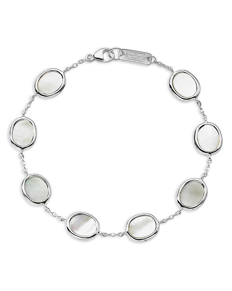 Womens Polished Rock Candy Sterling Silver & Mother-Of-Pearl Station Bracelet Product Image