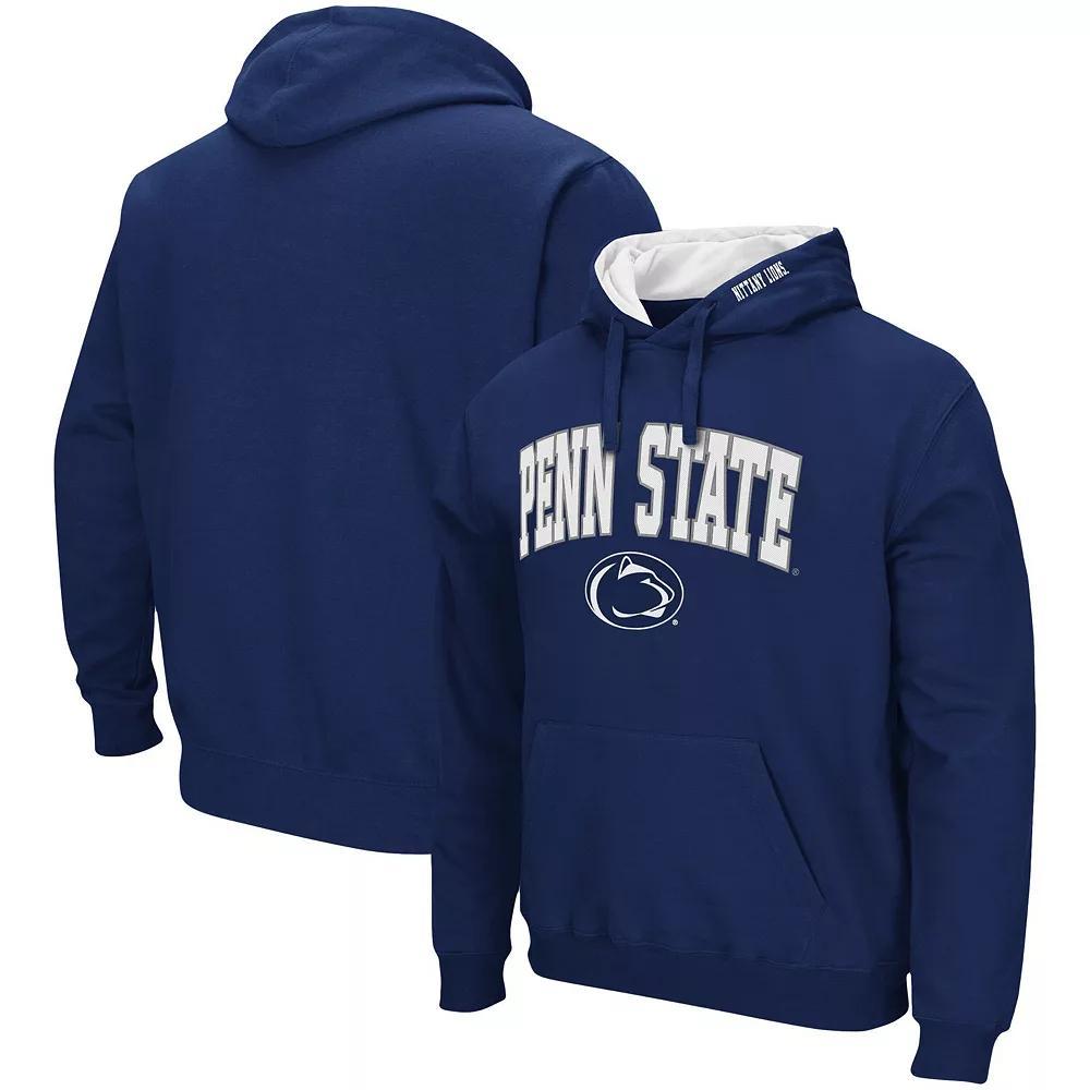 Men's Colosseum Navy Notre Dame Fighting Irish Arch & Logo 3.0 Pullover Hoodie,  Product Image