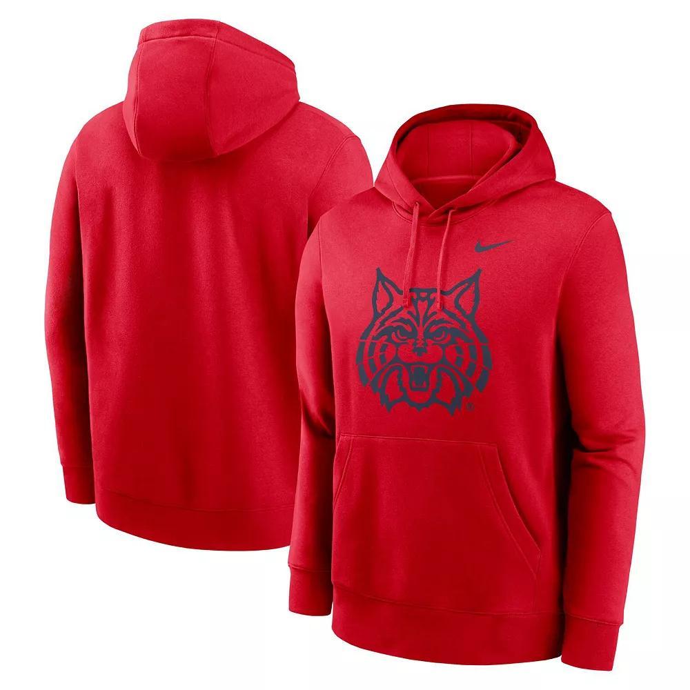 Men's Nike Red Arizona Wildcats Primetime Alternate Logo Club Fleece Pullover Hoodie, Size: Medium Product Image