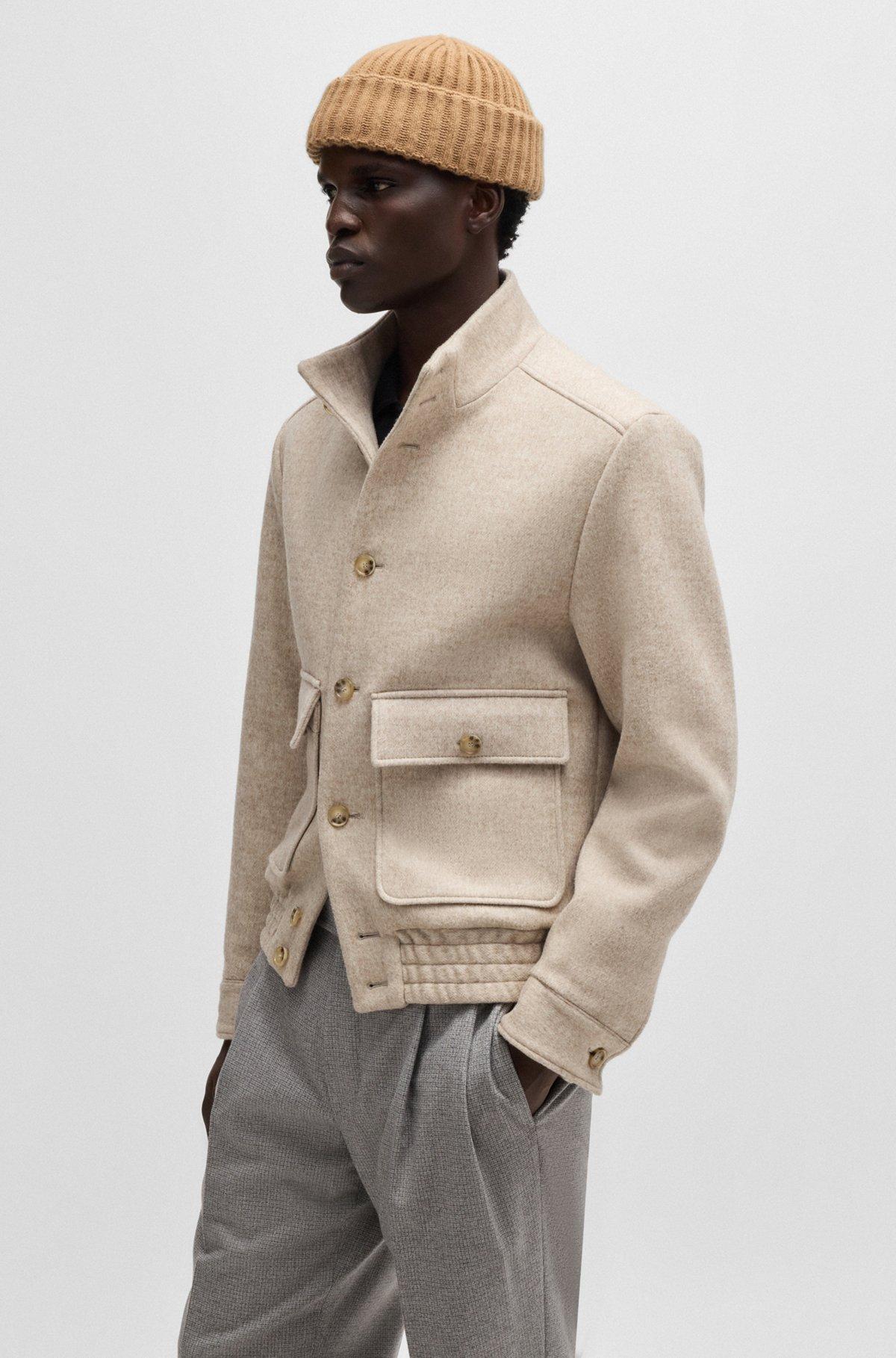 Fisherman beanie hat in virgin wool and cashmere Product Image