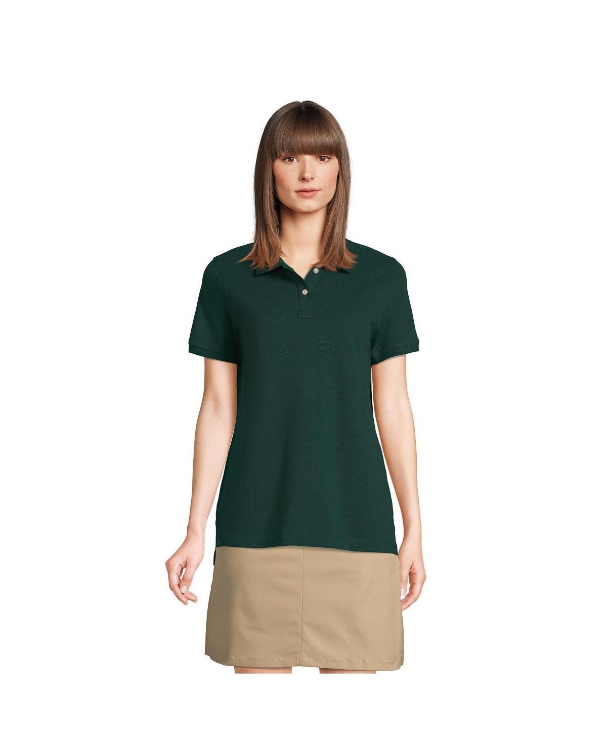 Women's Lands' End School Uniform Short Sleeve Mesh Polo Shirt, Size: Small, Red Product Image