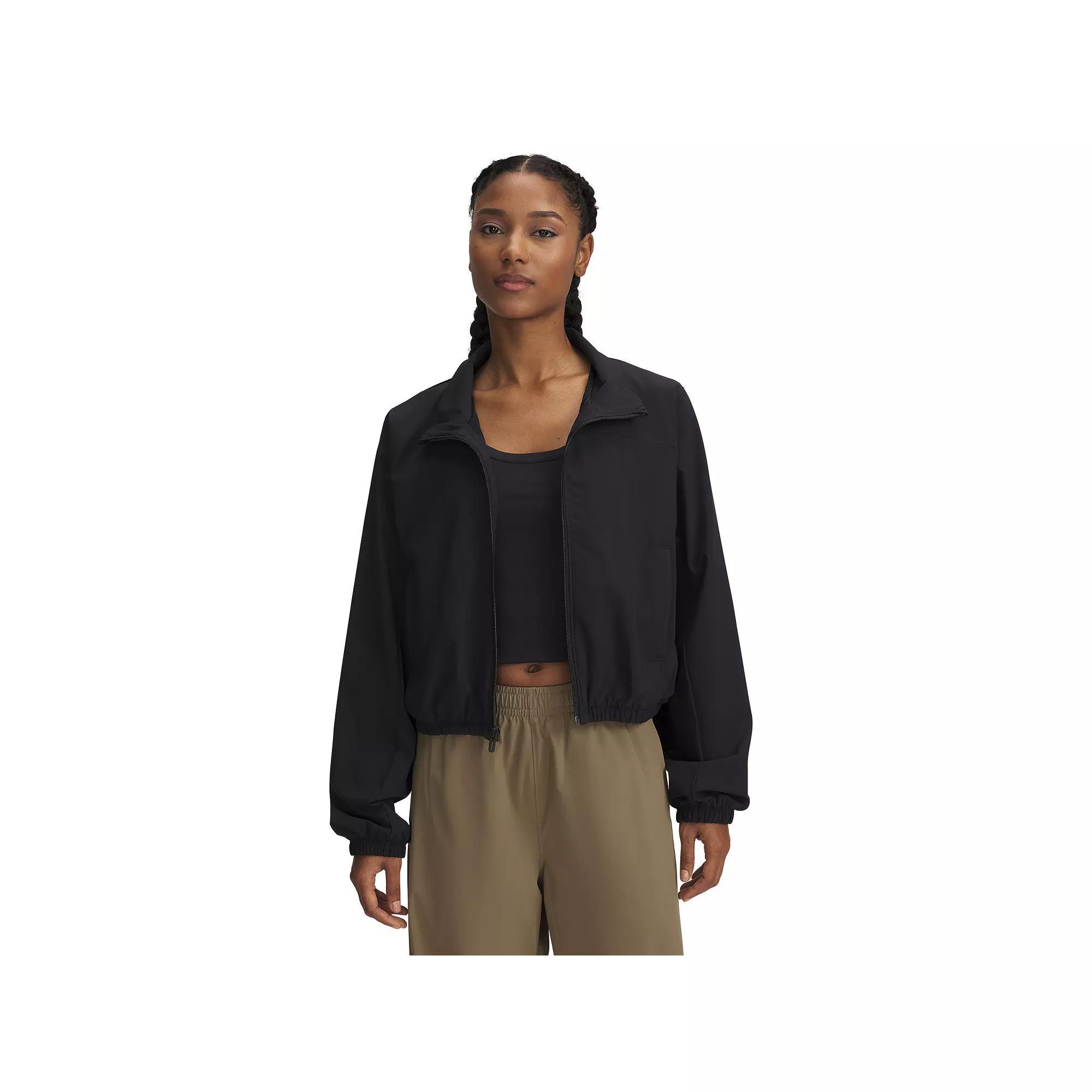 Women's Under Armour Rival Woven Crop Jacket,  Product Image
