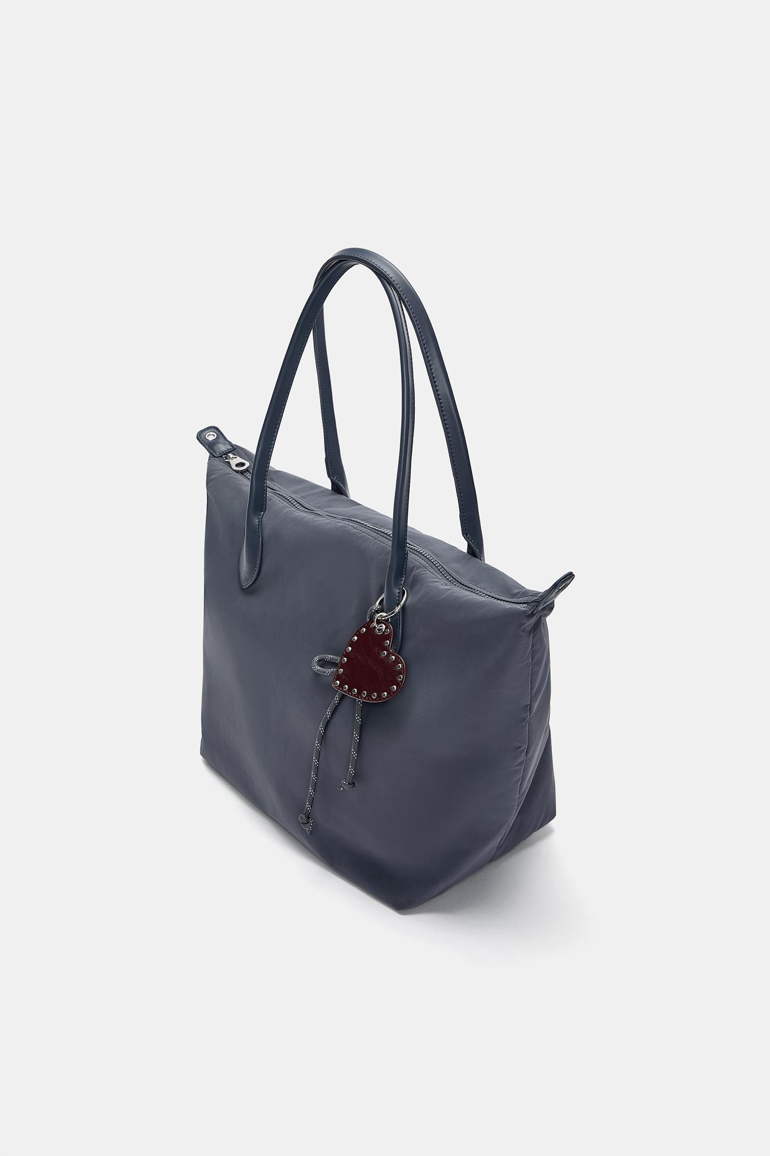 Nylon shopper bag with charm detail Product Image