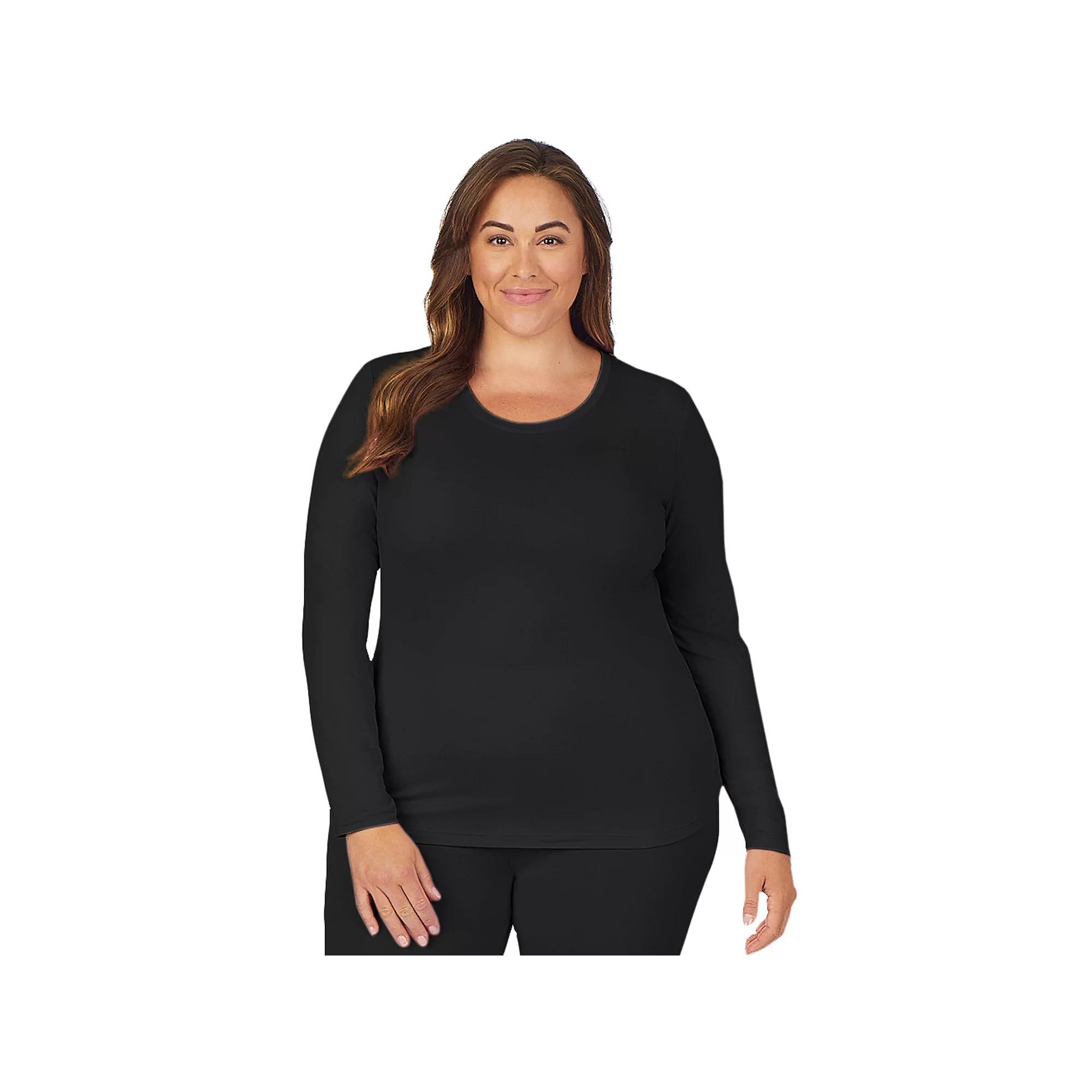 Plus Size Cuddl Duds® Under Scrubs Crewneck Top, Women's, Size: 3XL, Black Product Image