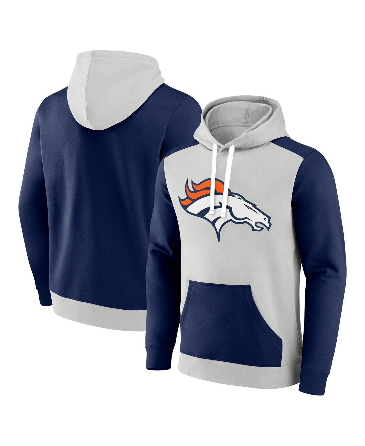 Mens Fanatics Branded Gray/Navy Chicago Bears Gridiron Classics Lost Step Pullover Hoodie Product Image