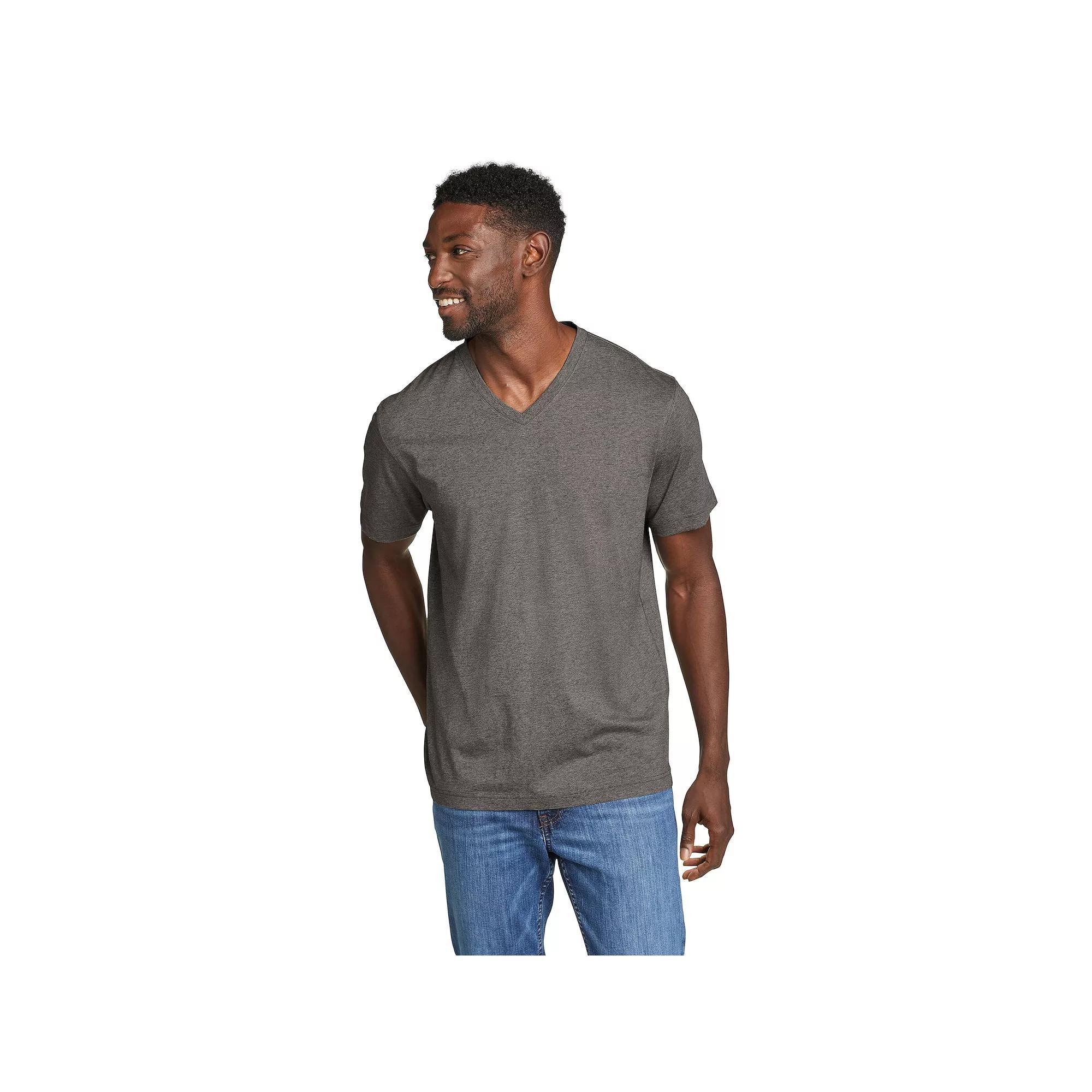 Men's Eddie Bauer Legend Short Sleeve V-Neck Tee, Size: Large, Dark Grey Heather Product Image