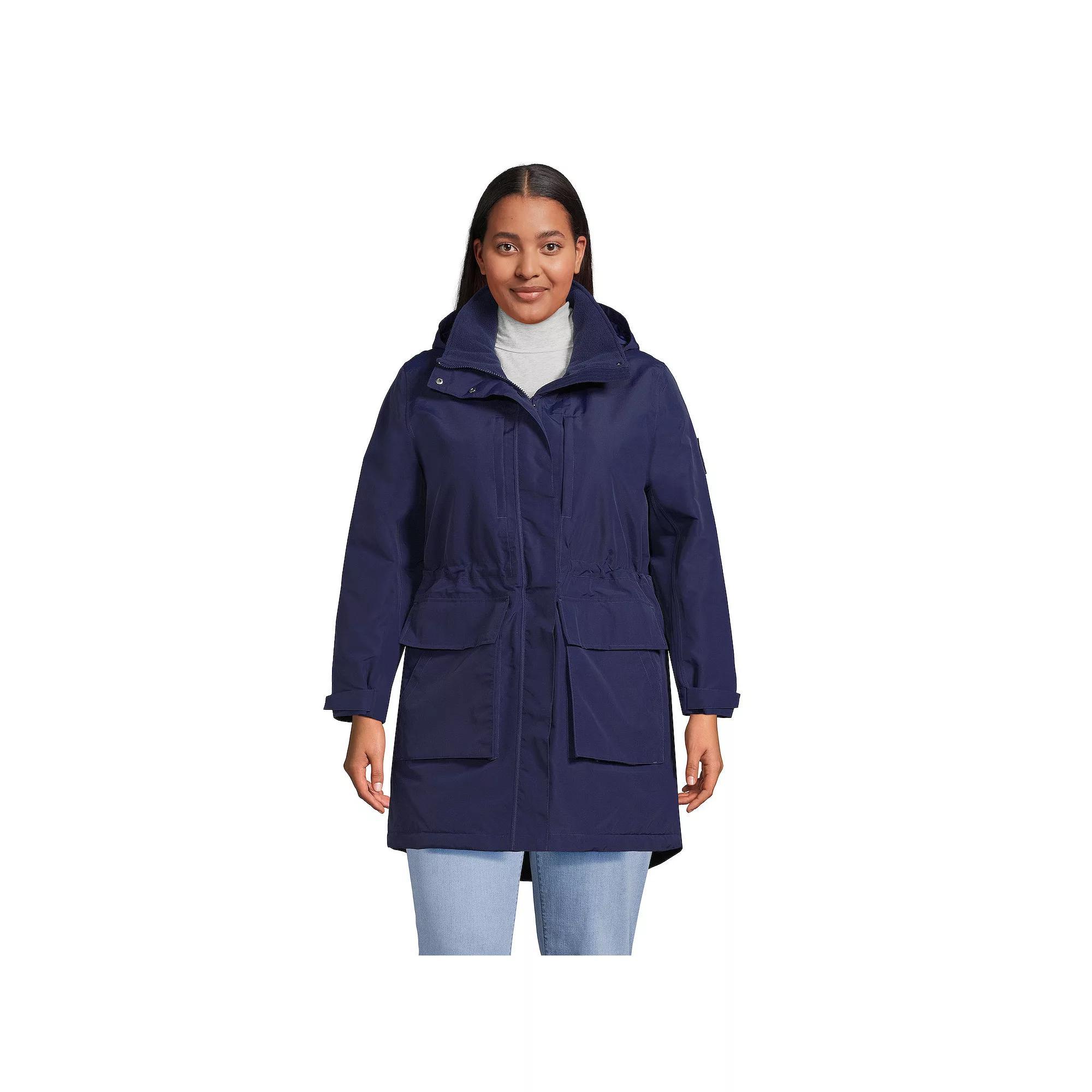 Plus Size Lands' End Squall Waterproof Insulated Winter Parka, Women's, Size: 1XL, Deep  Blue Product Image