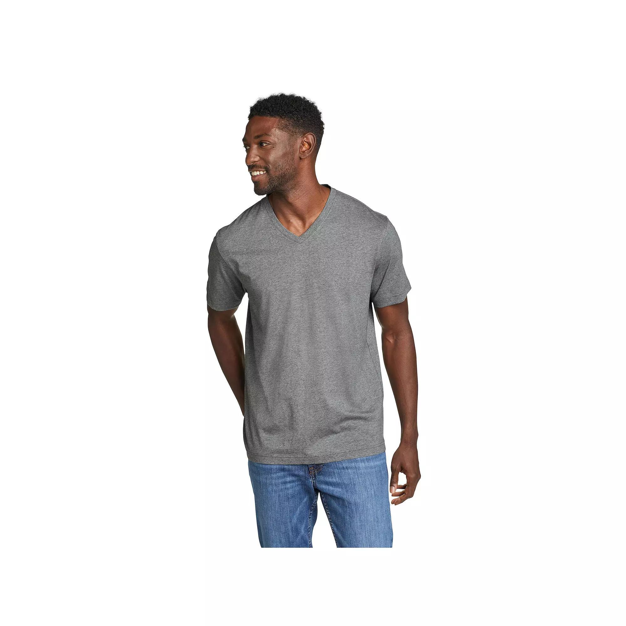 Men's Eddie Bauer Legend Short Sleeve V-Neck Tee, Size: Small, Medium Grey Gray Product Image