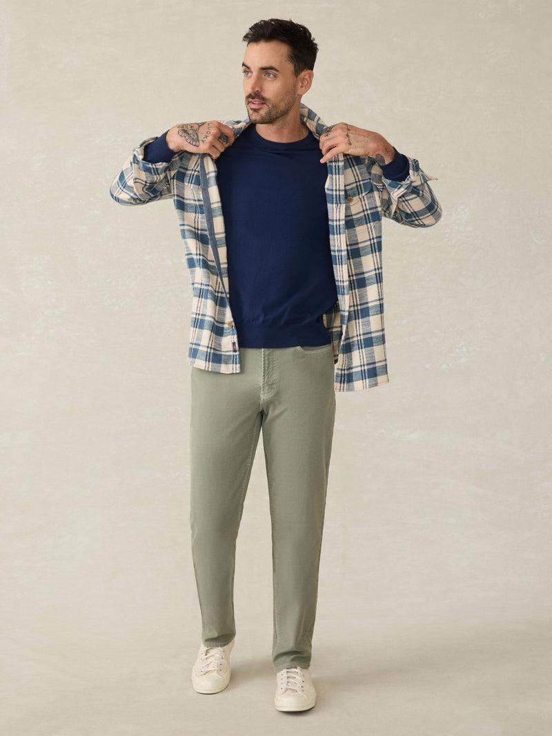 Stretch Terry 5-Pocket Pant - Faded Olive Product Image