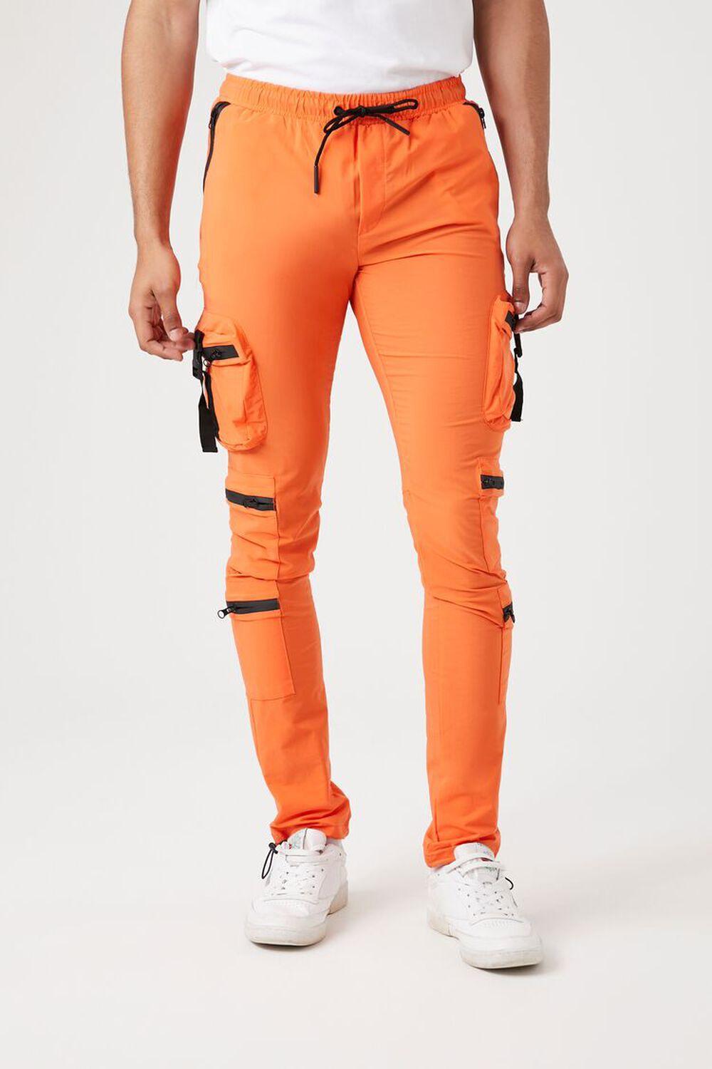 Contrast Zipper Cargo Joggers | Forever 21 Product Image