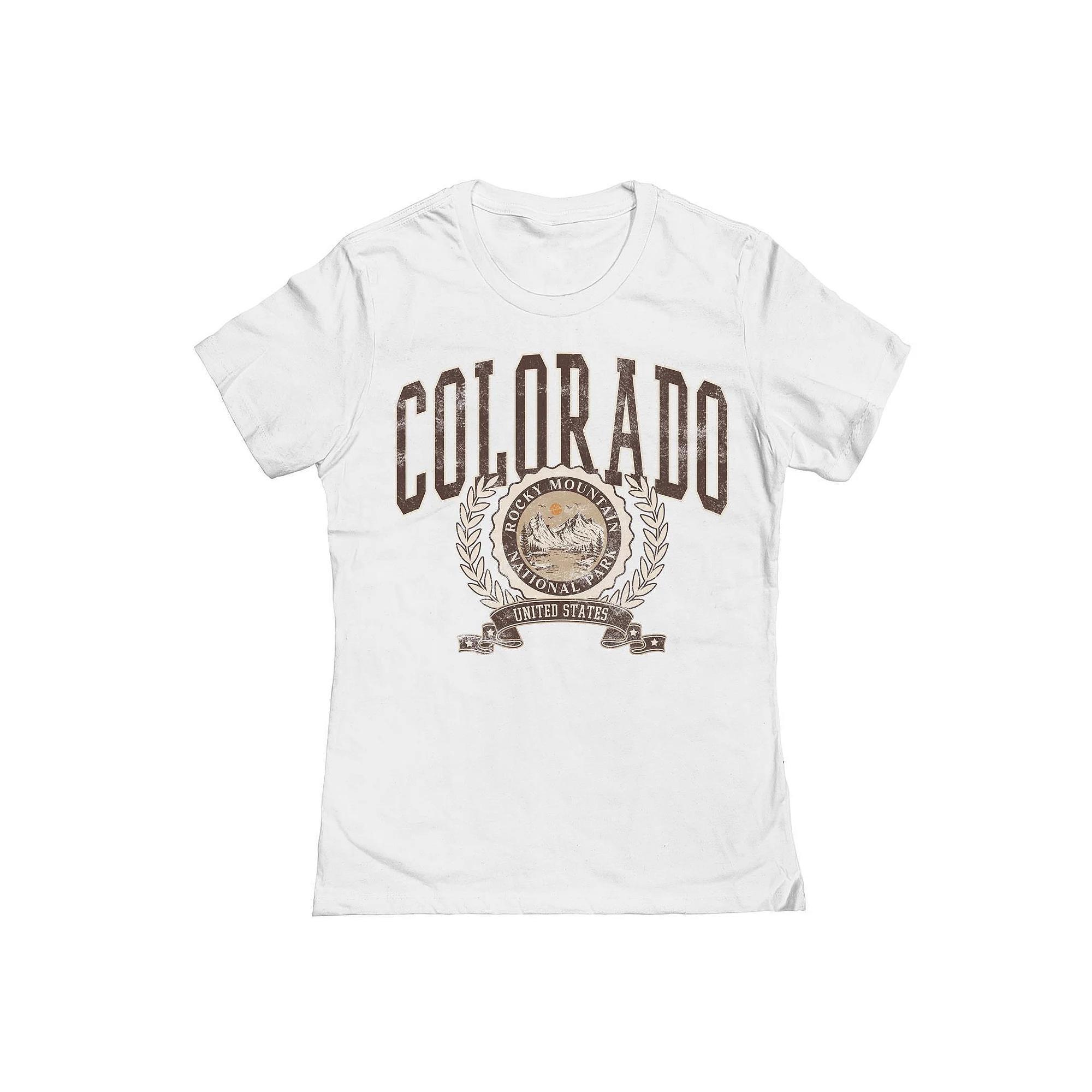 Junior's Colorado Crest Graphic Tee, Girl's, Size: XXL, White Product Image