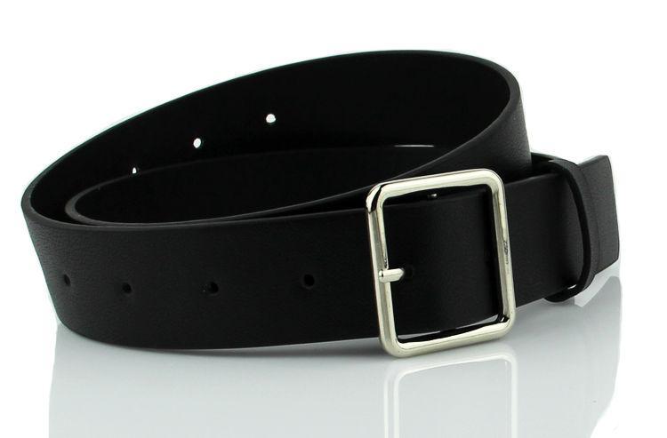 Square Buckle Faux Leather Belt Product Image