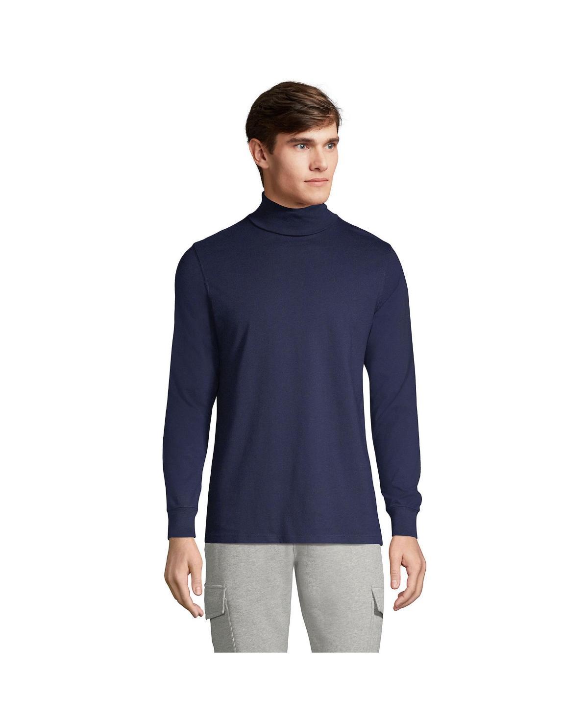 Men's Lands' End Super-T Turtleneck, Size: Large, Dark Grey Heather Product Image