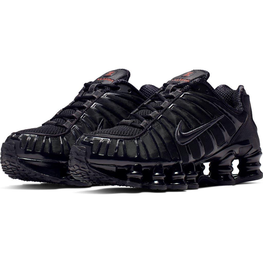 NIKE Women's Shox Tl Shoes In Black/black Metallic/max Orange Product Image